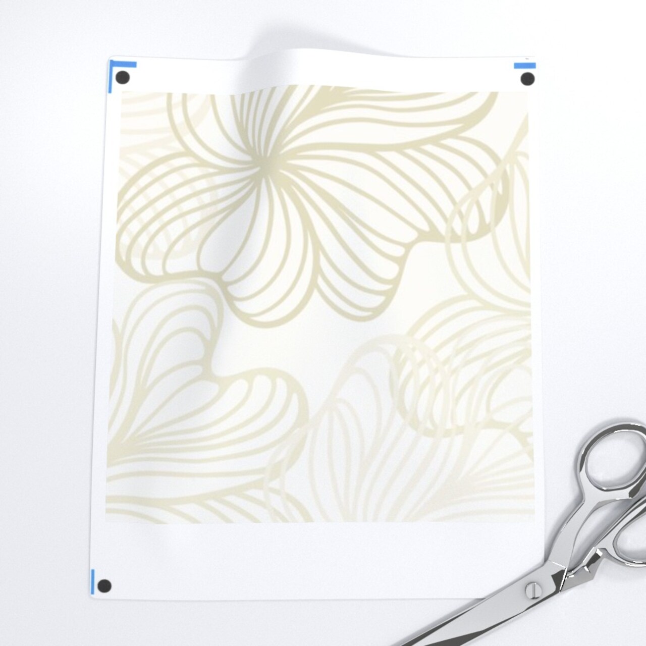 Floral Flower Botanical Lines Neutral Coastal Cream Beige White Custom Printed Fabric by Spoonflower Various Fabrics by the Yard or Fat Quarter